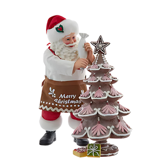 Fabriche Santa Decorating Gingerbread Tree 2 Piece