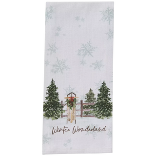 Sled and Tree Dishtowel