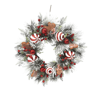 Gingerbread Flocked Wreath