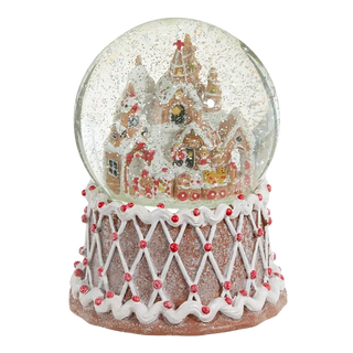 Gingerbread Town Lighted Swirling Glitter Water Globe