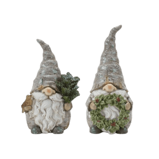 Gnome With Wreath and Tree 2A  9.75 Inch