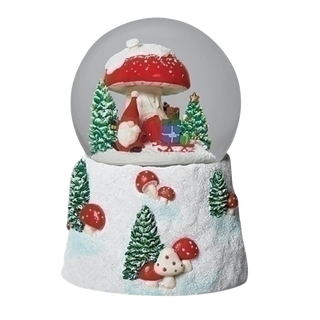 Gnomes with Mushroom Musical Swirl Dome