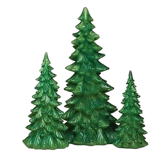 Green Glitter Trees Set of 3