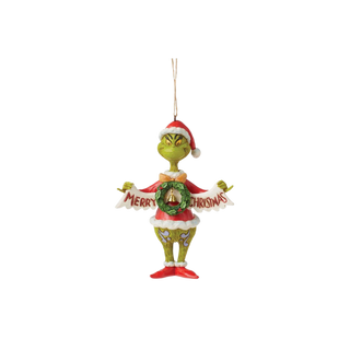 Grinch Holding Banner