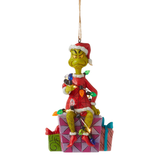 Grinch On Present Ornament