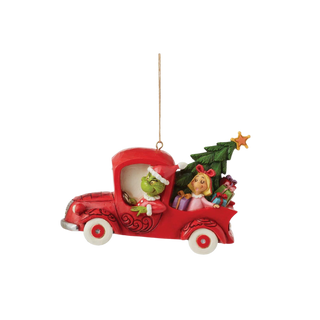 Grinch in Red Truck Ornament