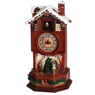 15"H Mus LED Clock, Nutcracker Rotating