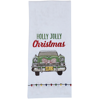 Holly Jolly Christmas Car Dishtowel