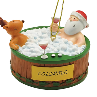 Hot Tubbing Santa Ornament