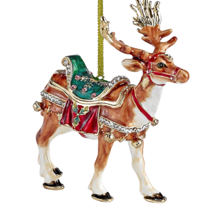 Jeweled Enamel Ornament  Reindeer