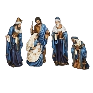 Joseph Studio Blue Gold Nativity 4 Piece Set
