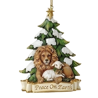 Joseph's Lion and Lamb Peace On Earth Ornament