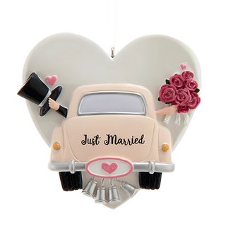 Just Married Wedding Car Ornament