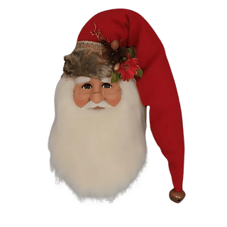 Karen Didion Woodland Santa Head With Wall Hanger