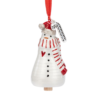 Kindness Snowman Red Heart Mini Bell Ornament
