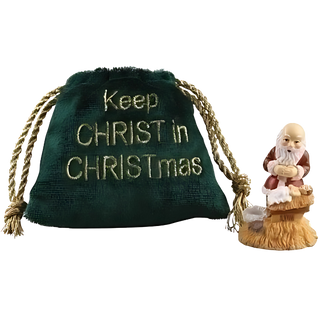 Kneeling Santa Ornament in Bag