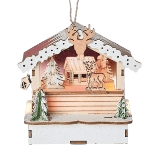 LED Cabin Deer Ornament