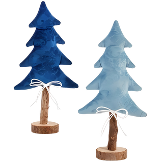 Large Blue Christmas Trees Set of 2