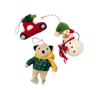 Lilliput Winter Fun Wool Ornament Set of 3