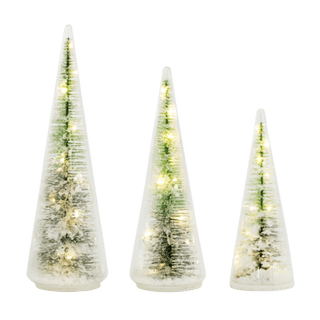 Lit Glass Bottle Brush Tree S3