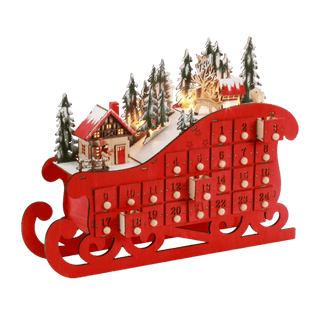 Lit Sleigh Advent Coundown Calendar