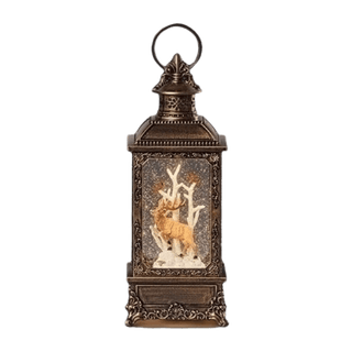 Lit Swirl Elk Lantern