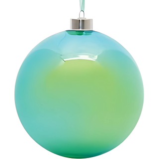 Med Merry and Bright Green Ball Ornament