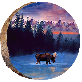 Moose in Mountain Stream Ornament