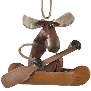 Moose in Canoe Ornament