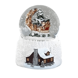 Musical Flying Santa Snow Globe
