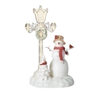 Musical Lighted Lamp Post With Snowman