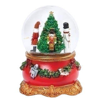 Musical Santa-Nutcracker Dome with Tree