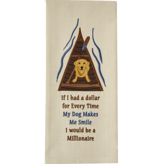 My Dog Makes Me Smile Dishtowel