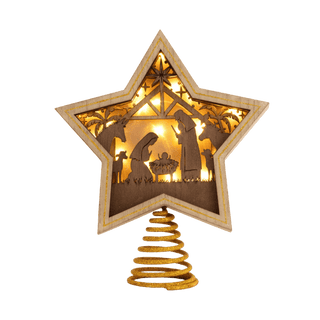 Nativity Star LIT Tree Topper