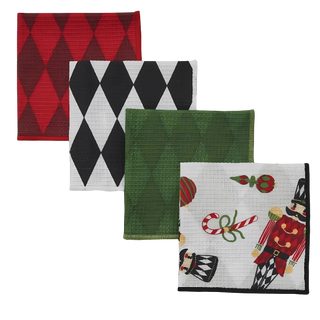 Nutcracker Dishcloth Set of 4