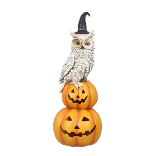 Owl With Stacked Pumpkin
