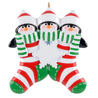 Penguin Stocking Family of 3 Ornament