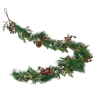 Pine Garland Red Berries 72" Length