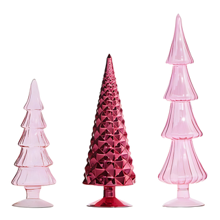 Pink Trees Set of 3