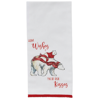 Polar Bear Kisses Dishtowel