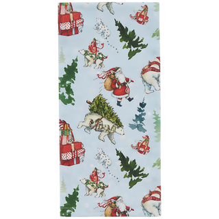 Polar Bears and Santa Dishtowel