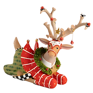 Patience Brewster Dash Away Sitting Prancer Reindeer Figure