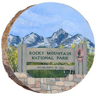 Rocky Mountain National Park Sign on Wood Ornament