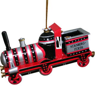 Red Tin Locomotive Ornament