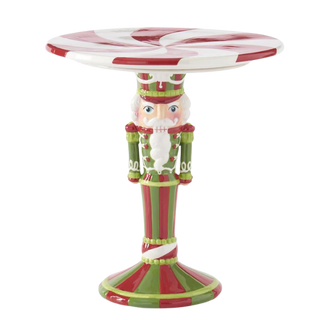 Red and Green Nutcracker Cake Stand