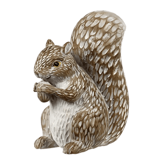 Resin White Brushed Tabletop Squirrel