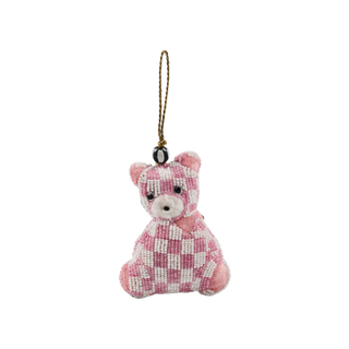 Rosy Check Bear Beaded Ornament