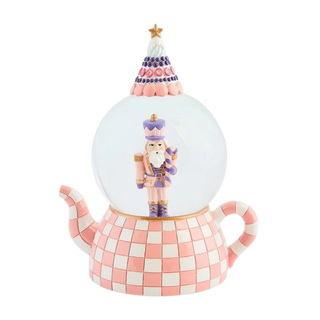 Rosy Check Teapot Snow Globe