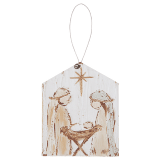 Rustic Painted HF on Wood Orn