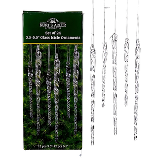 S24 Glass Clear Icicle Ornament